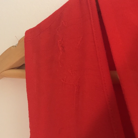 Poppy red blouse with bow and ruffle detail - Picture 4 of 4